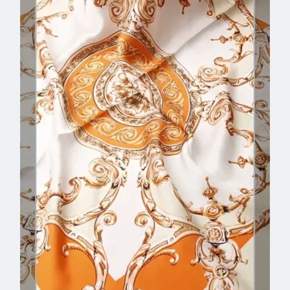 Elegant Orange and White Scarf